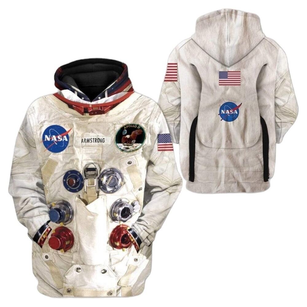 NASA 50th Anniversary Armstrong Apparel Unisex 3D Printed Hoodie M
